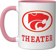 Carlisle High School Wildcats Theater Ceramic Mug, Pink/White, 11oz