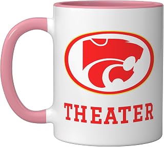 Carlisle High School Wildcats Theater Ceramic Mug, Pink/White, 11oz