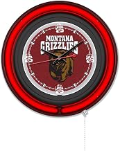 Holland Bar Stool Clk15BKMontUn NCAA 15 in. Dia. University of Montana Double Neon Wall Clock Black