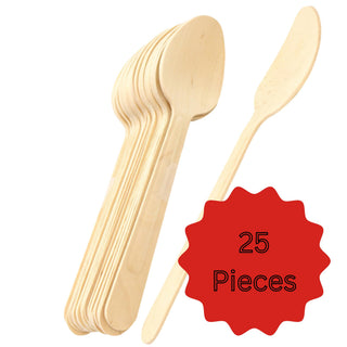 Cash & Carry Disposable Spoons by Tablecraft – 6.50x1.44x0.06, Wood, Check Images, Pack of 25, Model BAMDSPN65