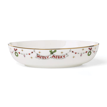 Merry Grinchmas Oval Serving Bowl by Lenox – 1 Count, 50 fluid_ounces, Porcelain, Multicolor, Model 899031