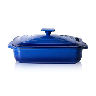 Lareina Ceramic Casserole with Lid, 4 Quart Capacity, Blue