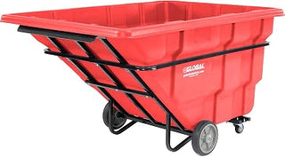 Global Industrial Extra Heavy Duty Plastic Tilt Truck, 2750 Lbs. Cap, Red