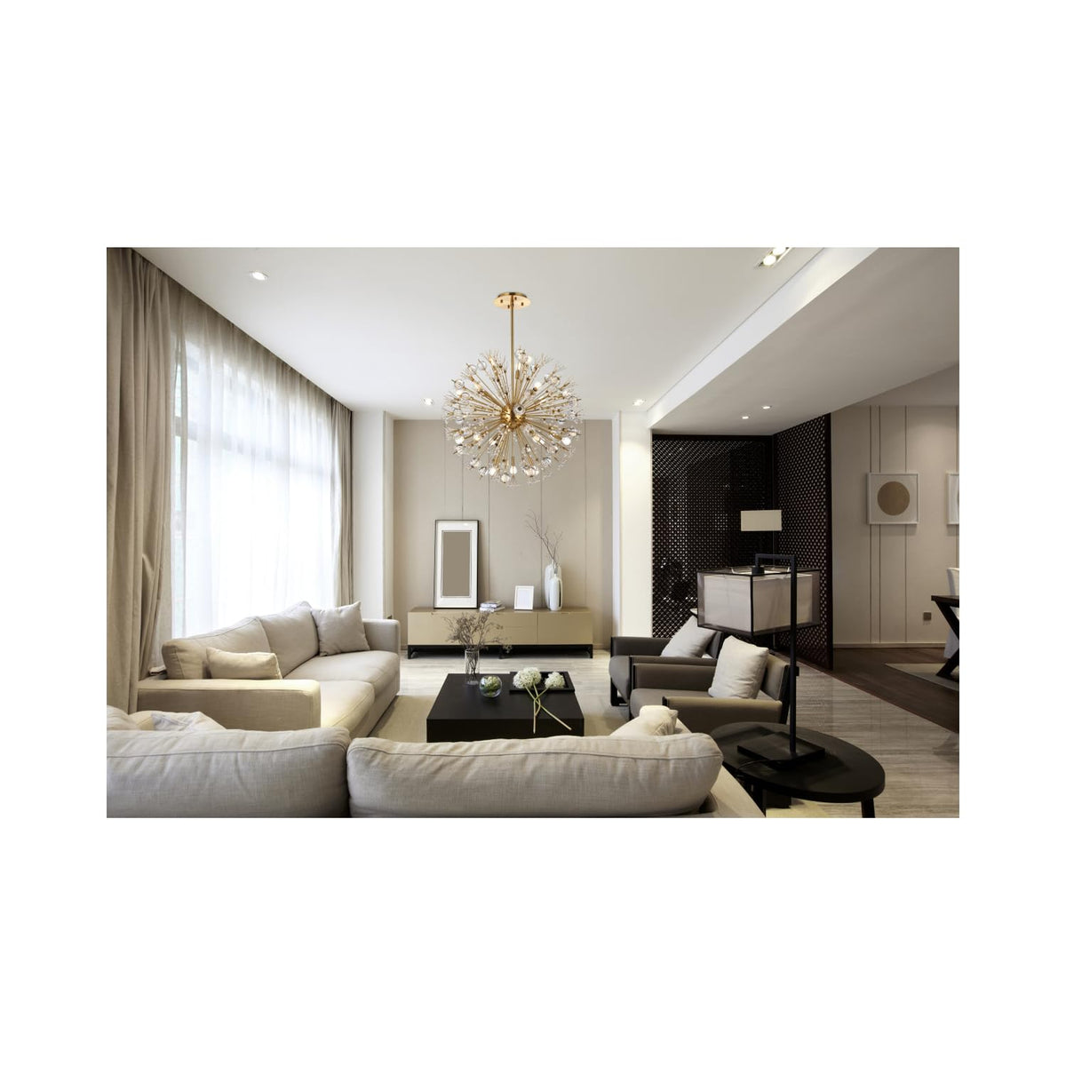 Vera 18 Light Pendant by Lighting Design – Metal, Clear, Model 2550D32SG