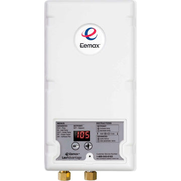 Lavadvantage - Thermostatic Electric Tankless Water Heater by Eemax – 9.5 gallons, Copper, White, Model SPEX95T