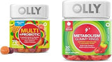 OLLY Multi + Probiotic Adult Multivitamin Gummy, 1 Billion CFUs, Digestive and Immune Support & Metabolism Gummy Rings, Apple Cider Vinegar, Vitamin B12, Chromium, Energy and Digestive Health