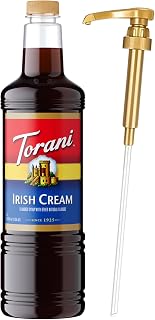 Torani Irish Cream Syrup 1L with Pump Coffee Flavoring for Lattes & Cocktails
