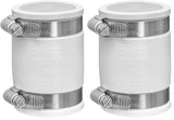 1056-150 1-1/2-in. Flexible PVC Pipe Coupling for Cast Iron and Plastic Plumbing Connections in White (Pack of 2) by Fernco – 1.5 Inch, White, Model 1056-150W
