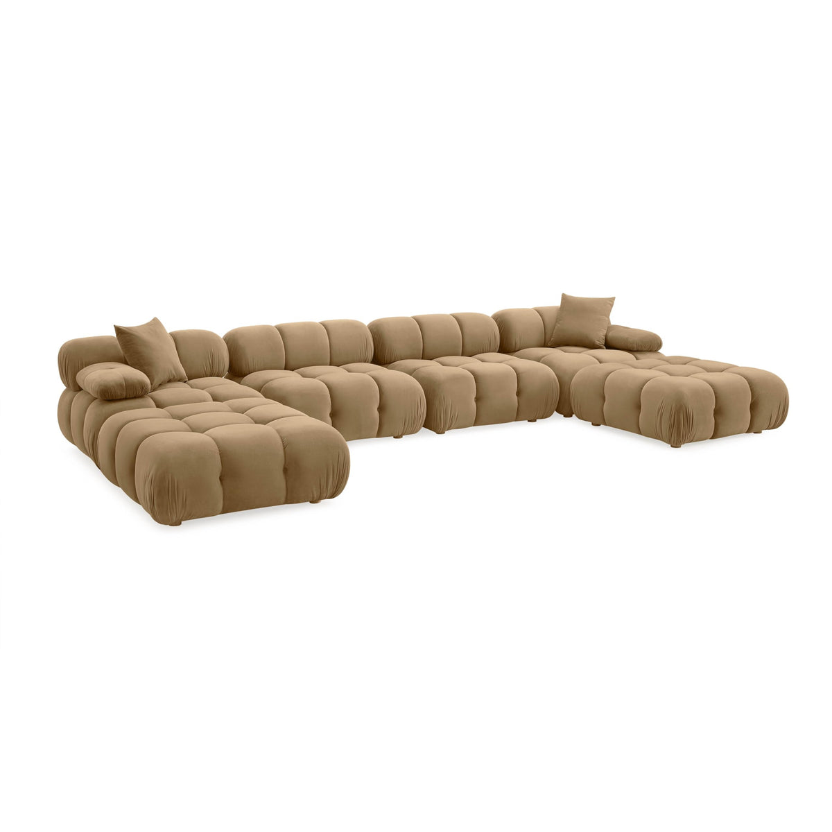 TOV Furniture Cafe Au Lait / Plywood,Velvet,Wood / 157.5 inches x 78.7 inches x 31.2 inches Sofas & Couches