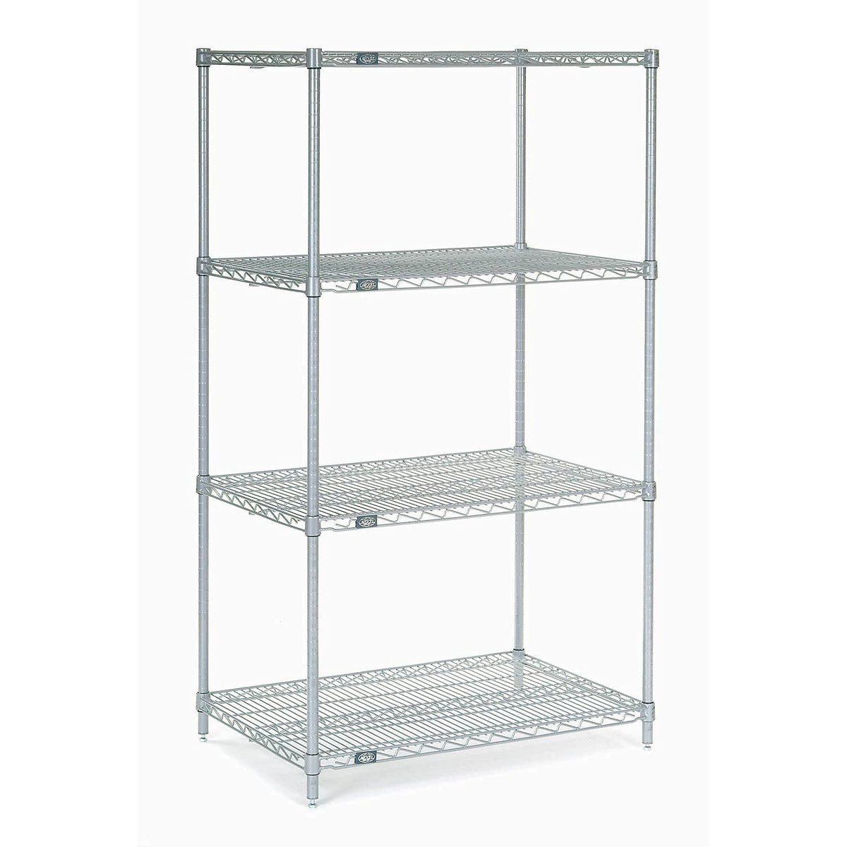Nexelate Wire Shelving Starter Unit – 4, Alloy Steel, Silver, Model 18305EP