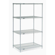 Nexelate Wire Shelving Starter Unit – 4, Alloy Steel, Silver, Model 18308EP