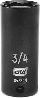 3/8" Drive 6 Point Deep Impact SAE Socket 3/4" by GEARWRENCH – 2.48 in, Chrome Molybdenum Steel, Black, Model 84329N