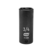 3/8" Drive 6 Point Deep Impact SAE Socket 3/4" by GEARWRENCH – 2.48 in, Chrome Molybdenum Steel, Black, Model 84329N