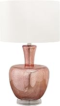 Monarch Specialties I 9899 Lighting, 26" H, Table Lamp, Dusty Rose Glass, Ivory/Cream Shade, Contemporary, Modern