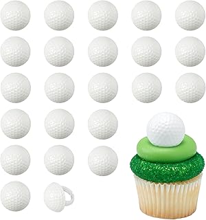 DecoPac Golf Rings, Cupcake Decorations, Golf Ball Cupcake Toppers, Food Safe Cake Topper – 24 Pack