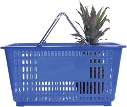 HUBERT Blue Plastic Shopping Basket 32 Liter - 20"L x 14"W x 9 3/8"D