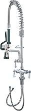 Krowne 18-506L Krowne Royal Series Space Saver Pre-Rinse Assembly, with add-on Faucet, Single Hole Deck Mount, Double Pantry, Spring Action Flexible gooseneck