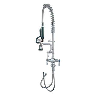 Krowne Royal Series Space Saver Pre-Rinse Assembly – 13"L x 27"W x 4"H, Brass, Brushed Nickel, Model 18-506L