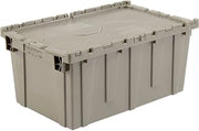 Global Industrial Distribution Container With Hinged Lid, 27-3/16x16-5/8x12-1/2, Gray
