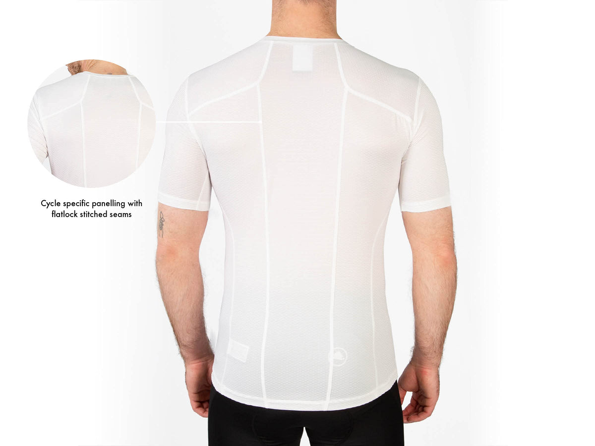 Mens Translite Cycling Baselayer Short Sleeve - White by Endura – XX-Small, Polyester, White - Short Sleeve, Model E3208WH/1