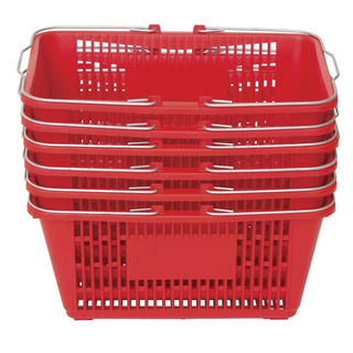 Red Hand Baskets Plastic Set of by Retail Resource – Plastic, Red, Model H2111001-6