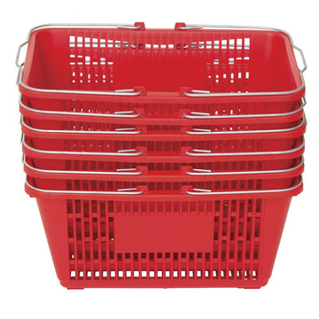 Red Hand Baskets Plastic Set of by Retail Resource – Plastic, Red, Model H2111001-6