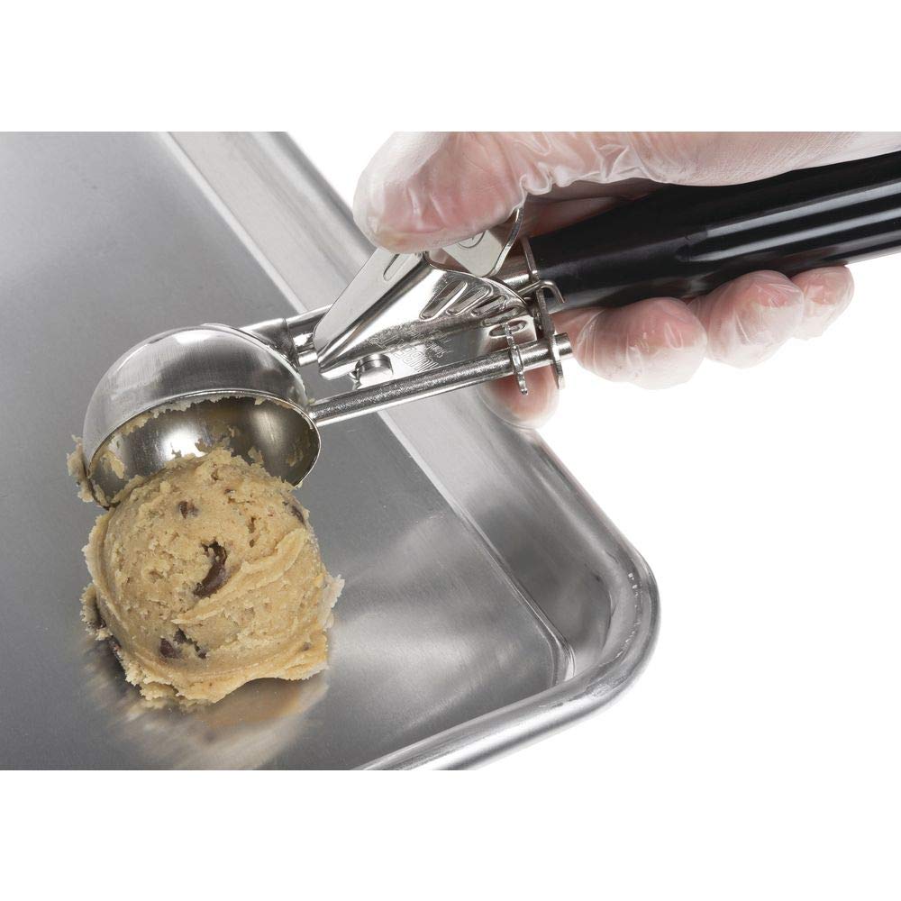 1 1/4 oz Portion Control Disher with Black Polypropylene Handle - # by HUBERT – 1.25 ounces, Plastic, Black, Model 67555