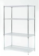 HUBERT Shelving Unit with 4 Shelves Heavy Duty Wire Shelving with 1 1/2" Post - 48" L x 18" W x 63" H