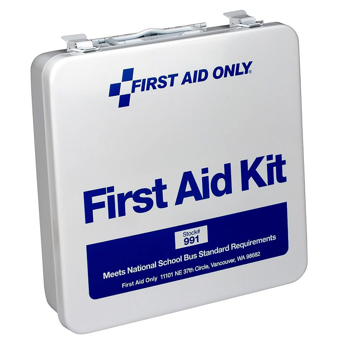 50 Person Unitized Metal Bus First Aid Kit by First Aid Only – White, Model ACMFAO991