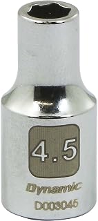 Dynamic Tools 1/4" Drive 6 Point Metric, 4.5mm Standard Length, Chrome Finish Socket
