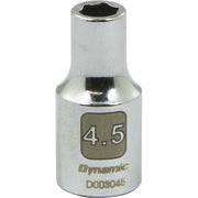 Tools 1/4" Drive 6 Point Metric by Dynamic – 4.5 mm, Alloy Steel, Chrome Finish, Model D003045