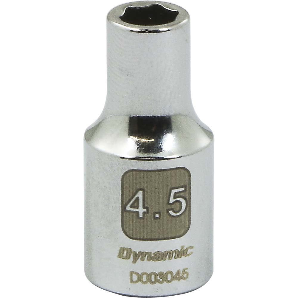 Tools 1/4" Drive 6 Point Metric by Dynamic – 4.5 mm, Alloy Steel, Chrome Finish, Model D003045