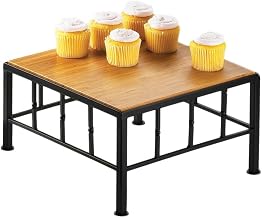 Cal-Mil 1711-7-60 Iron/Bamboo Riser, 7" Height, 12" Width, 12" Length, Iron/Bamboo