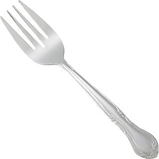 Winco 12-Piece Elegance Salad Fork Set, 18-0 Stainless Steel | Dishwasher safe, Floral embossing with modern touch, Great for Salads, Appetizers, Desserts and Table Service