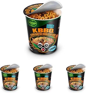 bibigo Ramyun Ramen Noodles, Korean BBQ Sweet & Savory, 3.45 Ounce (Pack of 4)