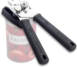 TableCraft 10993 PerfectGrip Hand Can Opener, Chrome-Plated Steel, Large Turning Dial, Easy Grip, Dishwasher Safe, Hanging Hole, Durable Kitchen Tool, One Size, Silver