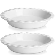 Malacasa Ceramic Pie Dish, 9 Inch 40 Oz, Set of 2 White