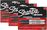 Sharpie Extreme Permanent Markers, Fine Point, Black, Fade & UV Resistant, Quick-Drying, Marks Plastic Glass & Wood, 6 Count