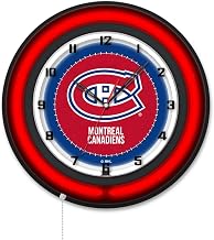 Holland Bar Stool Clk19BKMonCan NHL 19 in. Dia. Montreal Canadiens Double Neon Wall Clock Black