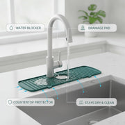 Silicone Splash Guard Mat by Generic – 13.78 x 5.71 x 0.59 in, Silicone, Green, Model J2026K08W16A0810120Z5TIJ