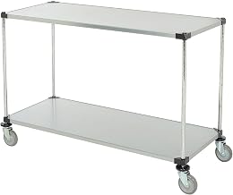 Nexel Adjustable Solid Galvanized Shelf Cart, 2 Shelves, 800 Lb. Cap, 60" L x 24" W x 40" H
