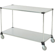 Adjustable Solid Galvanized Shelf Cart by Nexel – 24"L x 24"W x 40"H, 12-Gauge Powder Coated Steel, Chrome, Model SC24603SZ2