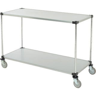 Adjustable Solid Galvanized Shelf Cart by Nexel – 24"L x 24"W x 40"H, 12-Gauge Powder Coated Steel, Chrome, Model SC24603SZ2