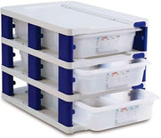 Araven 18227, Food Storage Tray Tower, 3 Sliding Trays, 41.2 Quart, Gastroven System