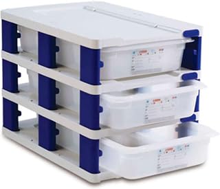 Araven 18227, Food Storage Tray Tower, 3 Sliding Trays, 41.2 Quart, Gastroven System