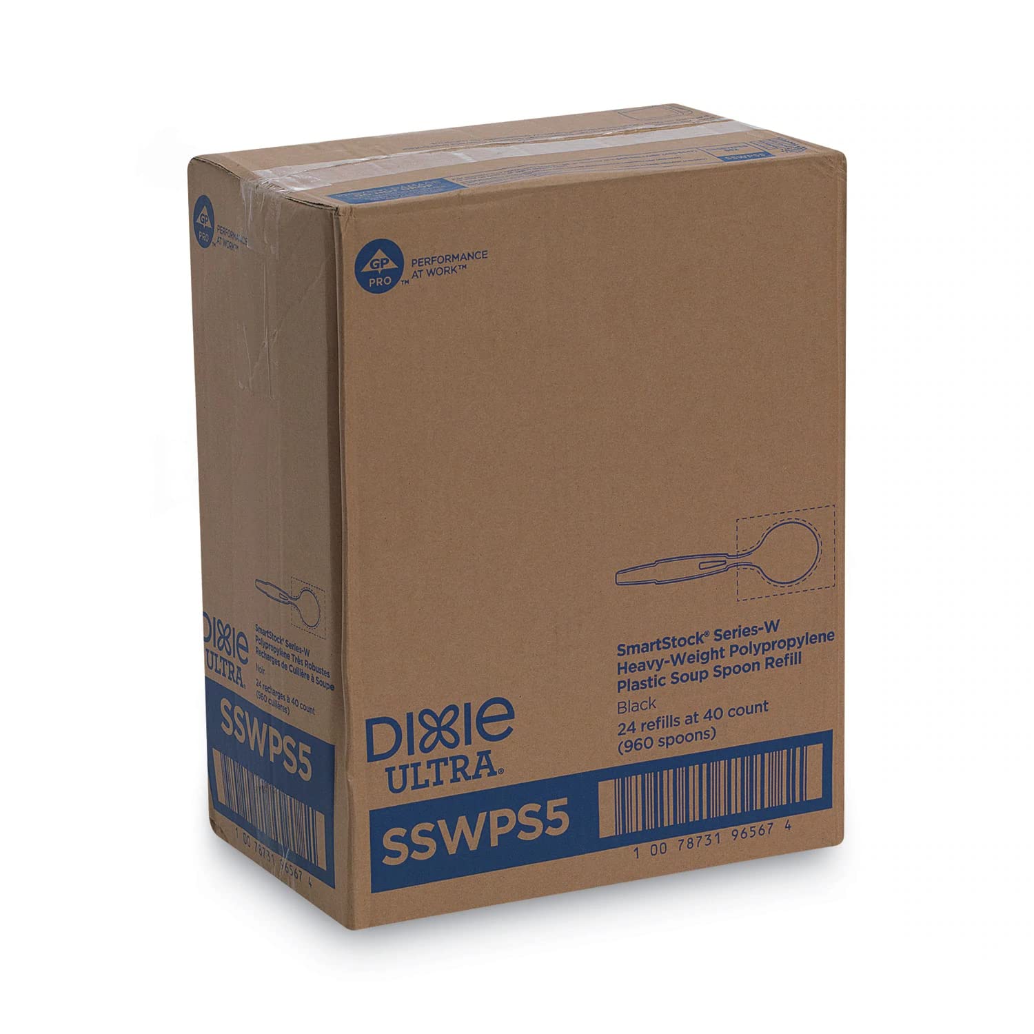 Dixie Disposable Dispenser Cutlery,Black,PK24 SSWPS5-1 Each