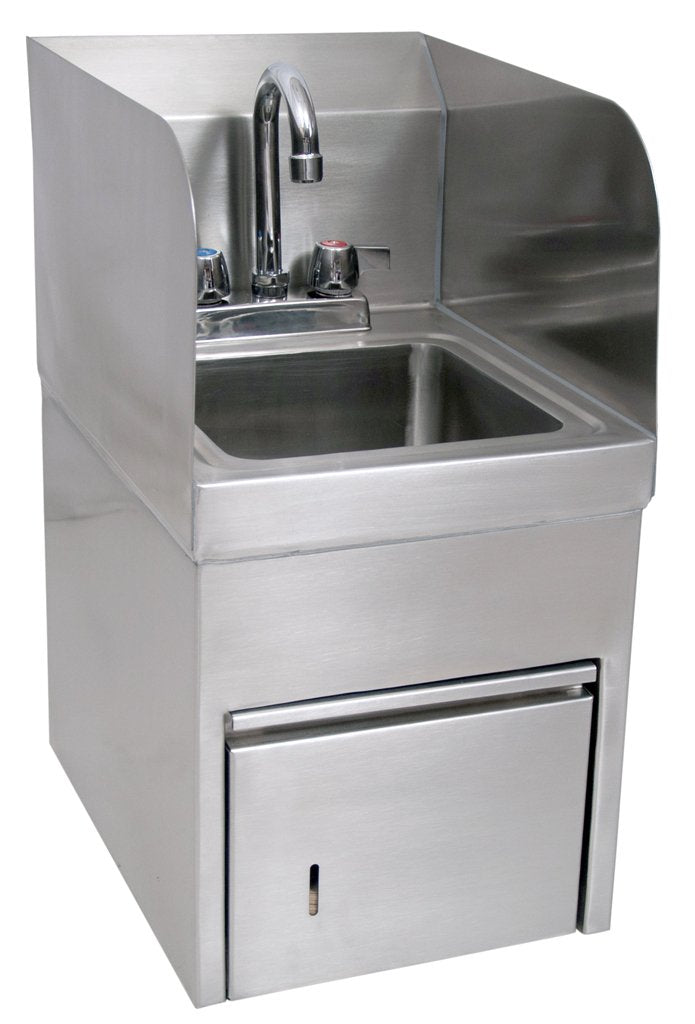 BK Resource 9x9 Bowl Sink with Faucet and Towel Dispenser / Industrial / 1 Commercial Sinks