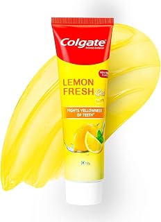 Colgate Lemon Fresh Gel Toothpaste, Fights Yellowness of Teeth, Freshens Breath, Anticavity Toothpaste 120gm/4.3 Oz.
