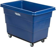 Global Industrial 8 Bushel Plastic Bulk Box Truck, Steel Chassis Base, Blue