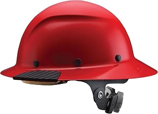 LIFT Safety Lift Dax Fiber Resin Full Brim Safety Helmet/Hard Hat, Red | Fiber-reinforced hard hat with Clarino comfort dome, moisture-wicking EVA foam inserts, 6-point suspension, ratchet sizing